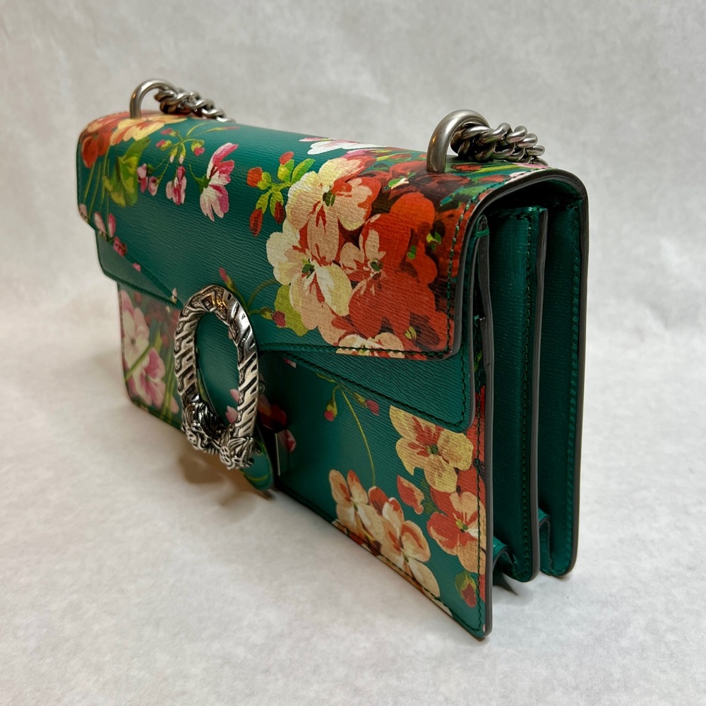 GUCCI Teal Medium Dionysus Blooms Leather Shoulder Bag - Picture 3 of 15